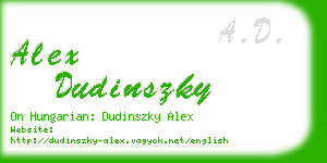 alex dudinszky business card